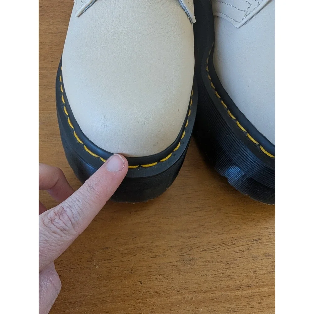 Dr. Martens‎ 8053 Quad Platform Pisa Leather Shoes Parchment Beige 30612 US 9 L